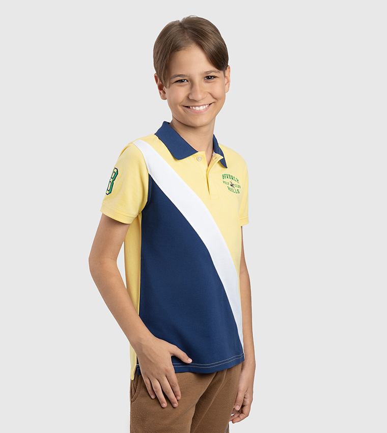 Color Block Short Sleeves Polo T-Shirt