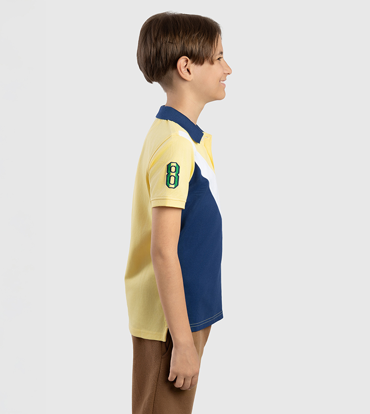 Color Block Short Sleeves Polo T-Shirt