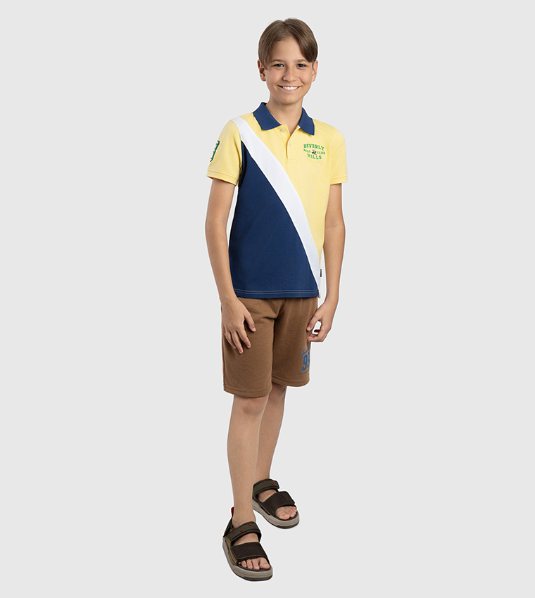 Color Block Short Sleeves Polo T-Shirt