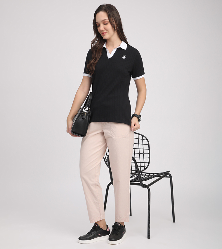 Logo Embroidered Short Sleeves Polo T-Shirt