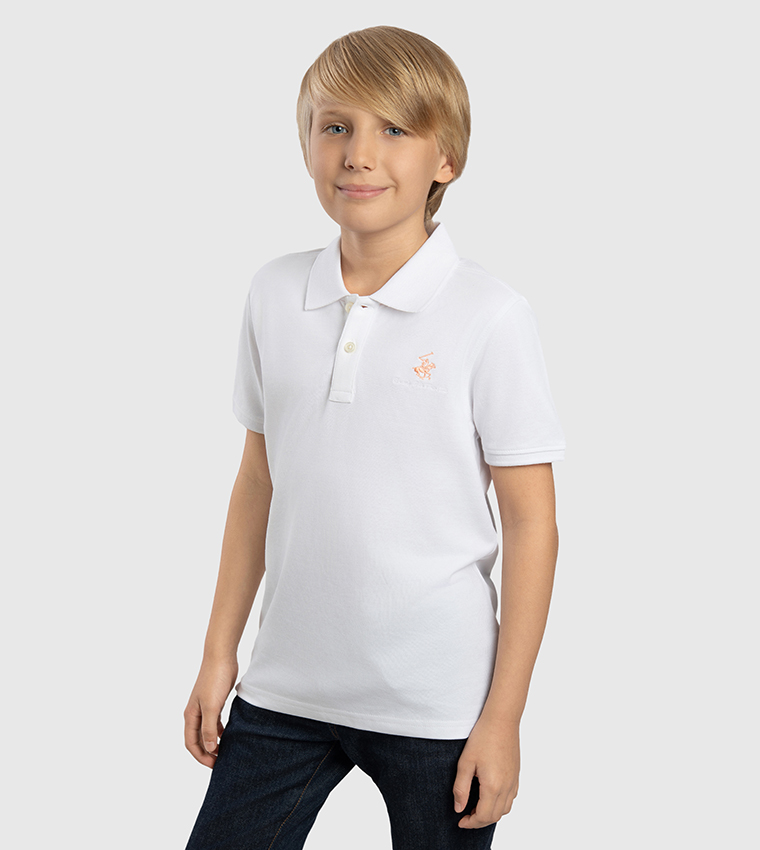 Logo Embroidered Short Sleeves Polo T-Shirt