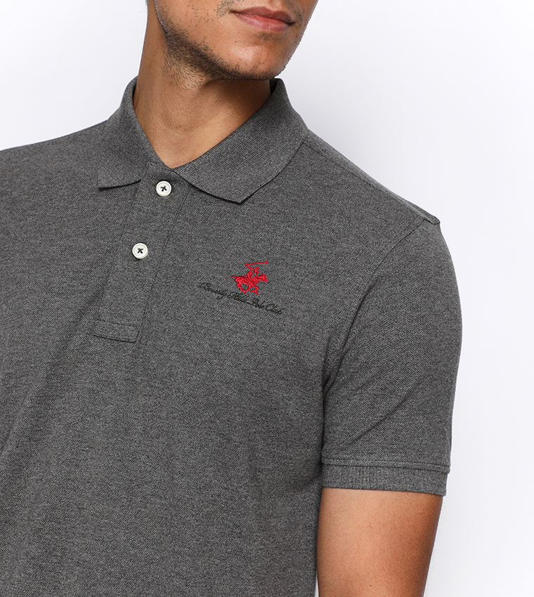 Pique Logo Embroidered Polo T-Shirt