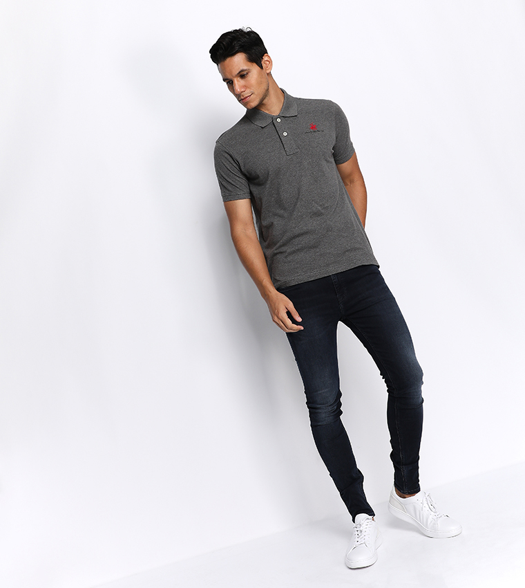 Pique Logo Embroidered Polo T-Shirt