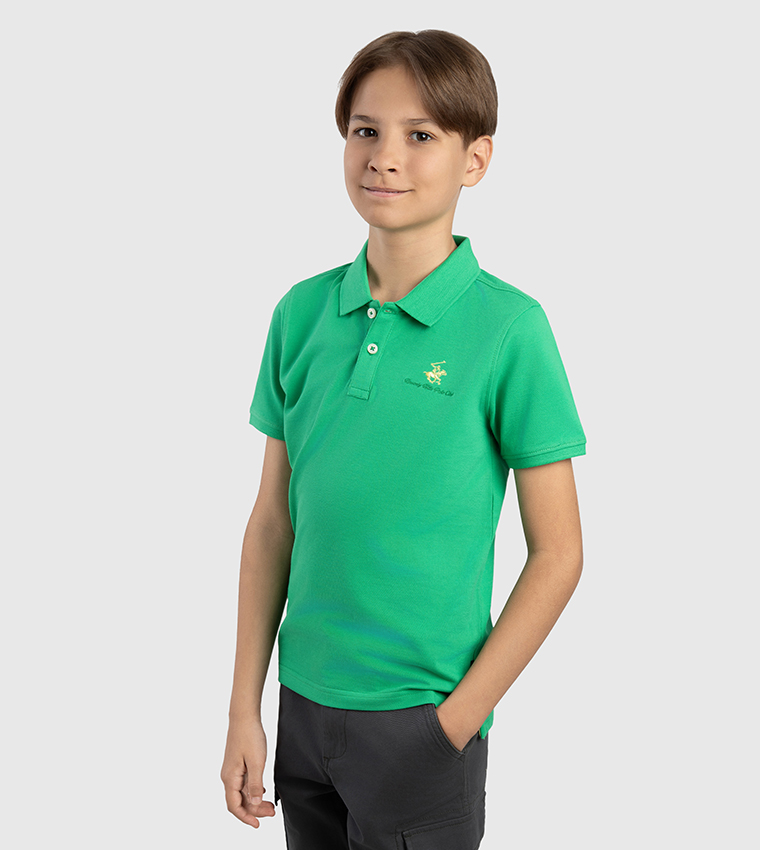 Logo Embroidered Short Sleeves Polo T-Shirt
