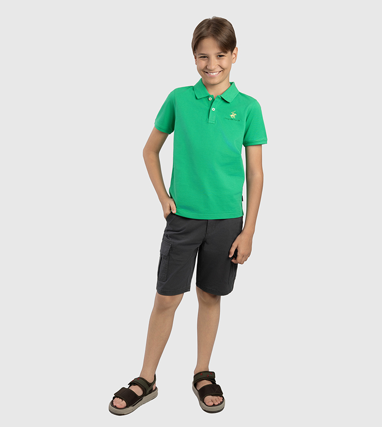 Logo Embroidered Short Sleeves Polo T-Shirt