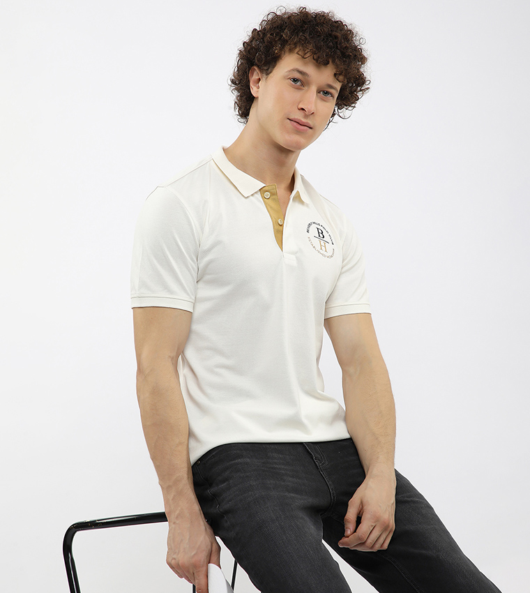 Logo Printed Short Sleeves Polo T-Shirt