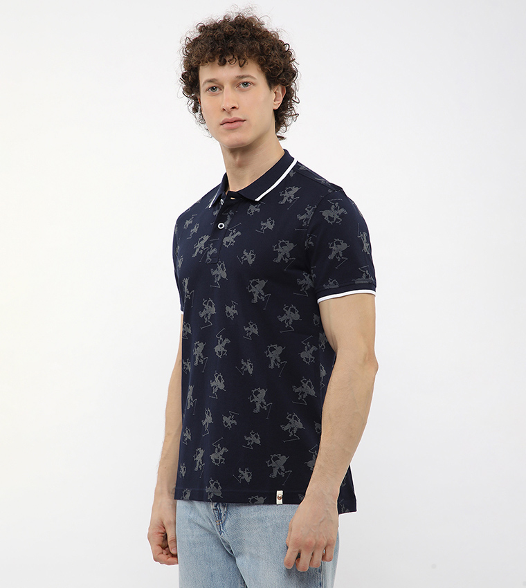 Logo Printed Short Sleeves Polo T-Shirt