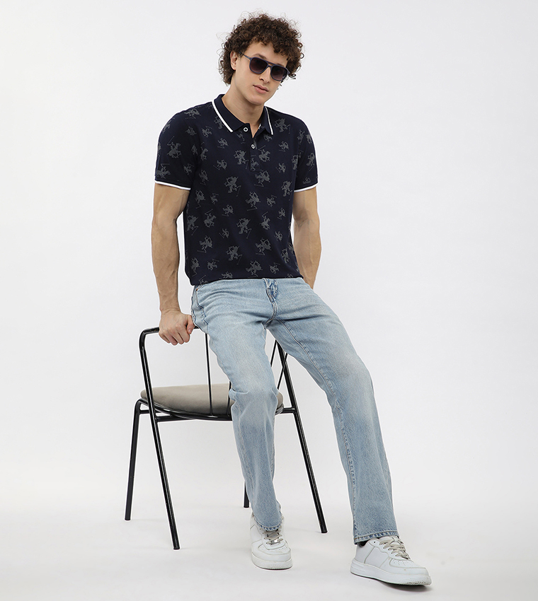 Logo Printed Short Sleeves Polo T-Shirt