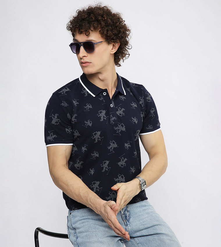 Logo Printed Short Sleeves Polo T-Shirt