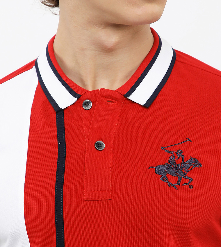 Color Block Short Sleeves Polo T-Shirt