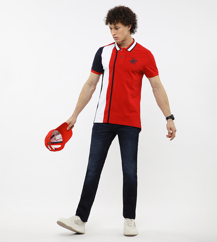 Color Block Short Sleeves Polo T-Shirt