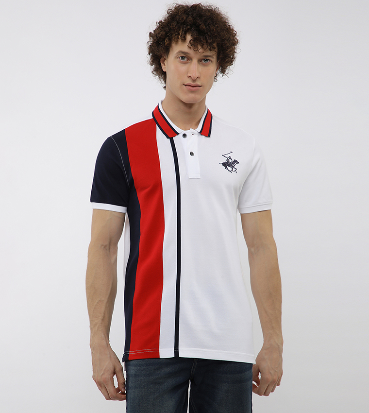 Color Block Short Sleeves Polo T-Shirt