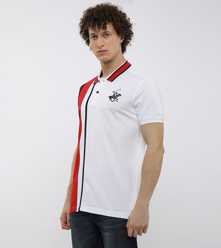 Color Block Short Sleeves Polo T-Shirt
