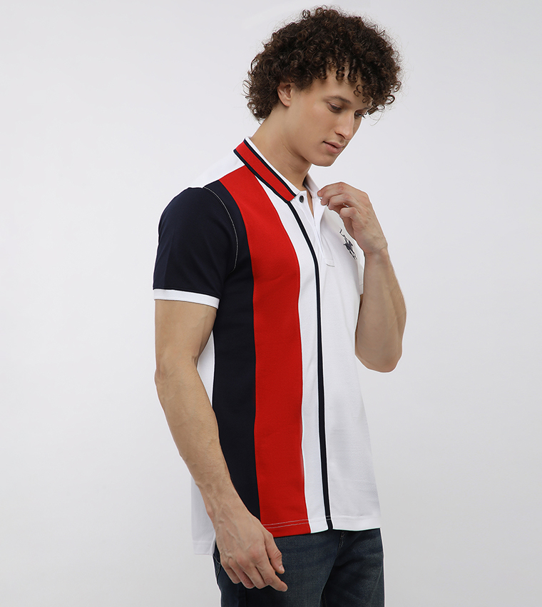 Color Block Short Sleeves Polo T-Shirt