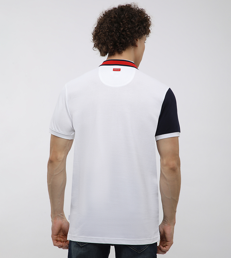 Color Block Short Sleeves Polo T-Shirt