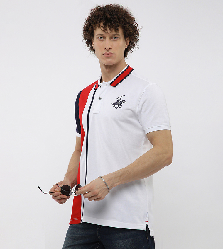 Color Block Short Sleeves Polo T-Shirt