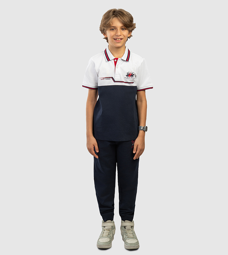 Logo Embroidered Short Sleeve Polo T-Shirt