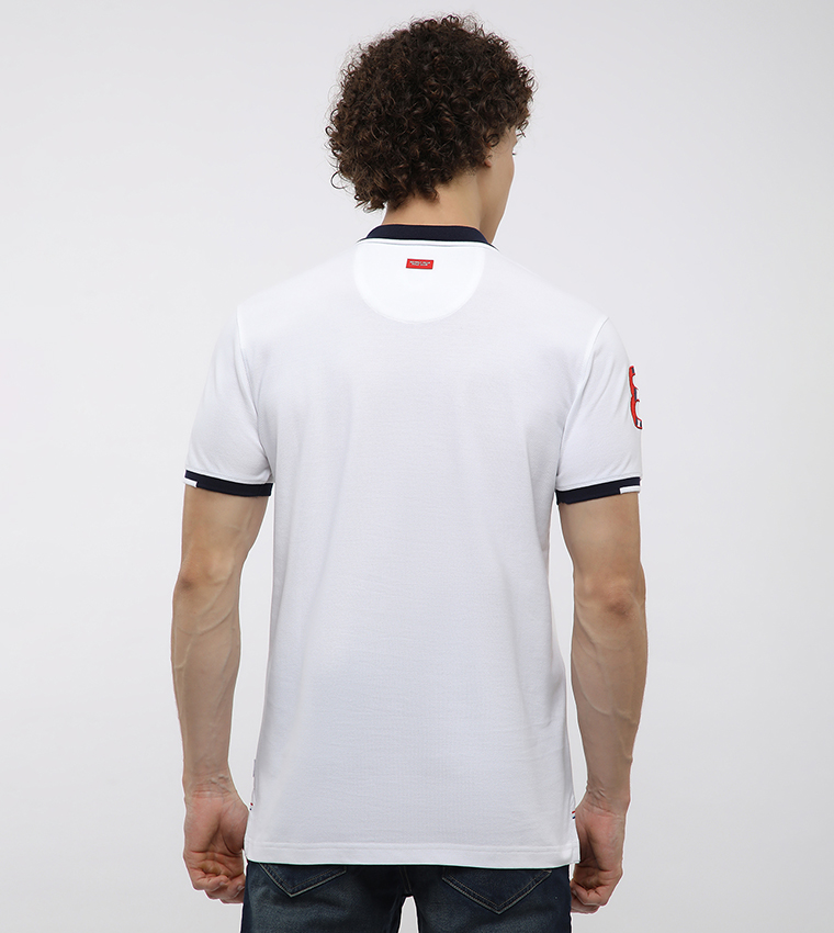 Contrast Tipping Short Sleeves Polo T-Shirt