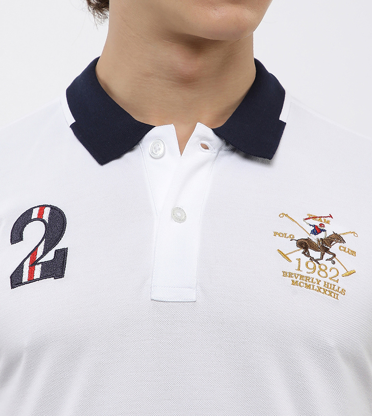 Contrast Tipping Short Sleeves Polo T-Shirt