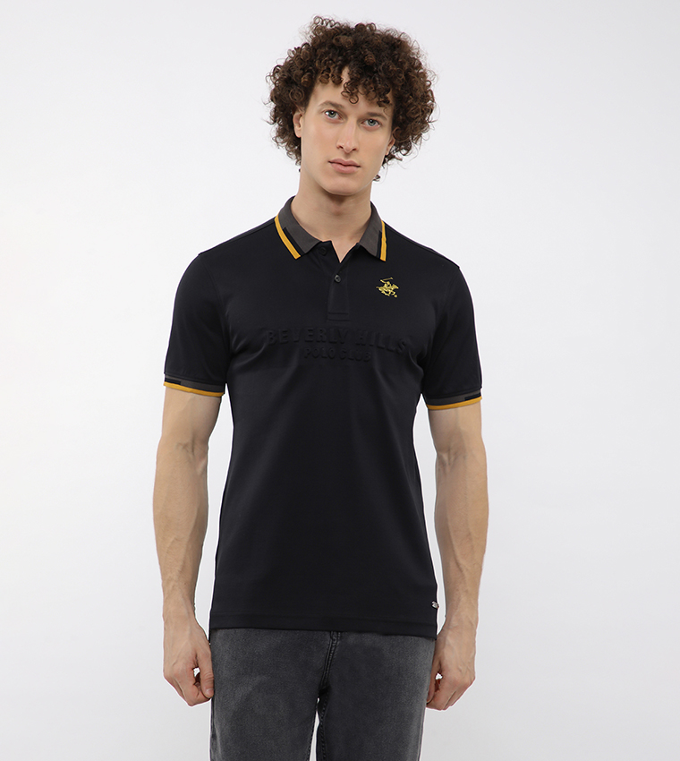 Logo Embossed Short Sleeves Polo T-Shirt