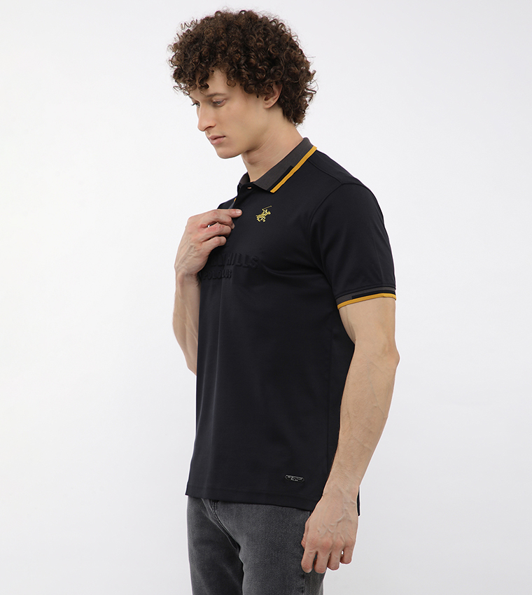 Logo Embossed Short Sleeves Polo T-Shirt