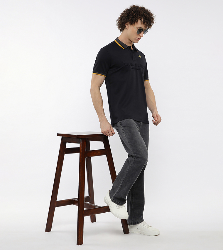 Logo Embossed Short Sleeves Polo T-Shirt