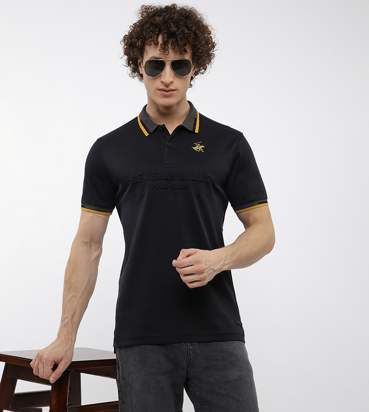 Logo Embossed Short Sleeves Polo T-Shirt