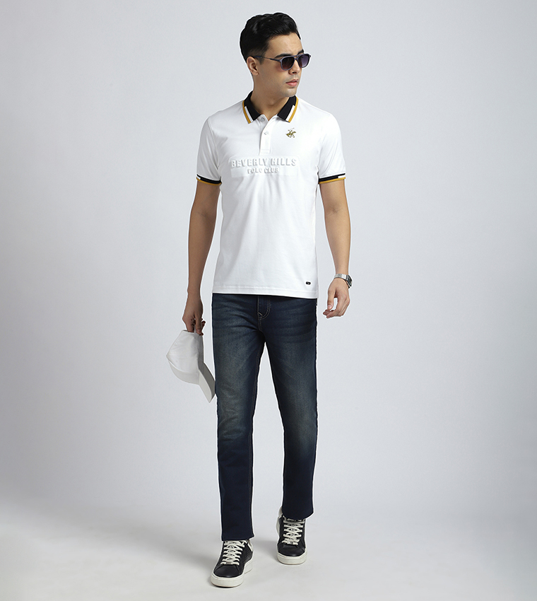 Logo Embossed Short Sleeves Polo T-Shirt