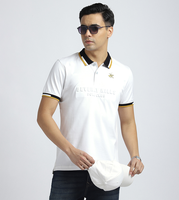 Logo Embossed Short Sleeves Polo T-Shirt