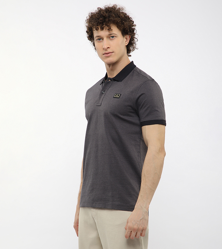 Contrast Tipping Short Sleeves Polo T-Shirt