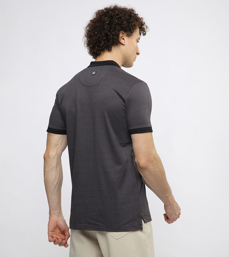 Contrast Tipping Short Sleeves Polo T-Shirt