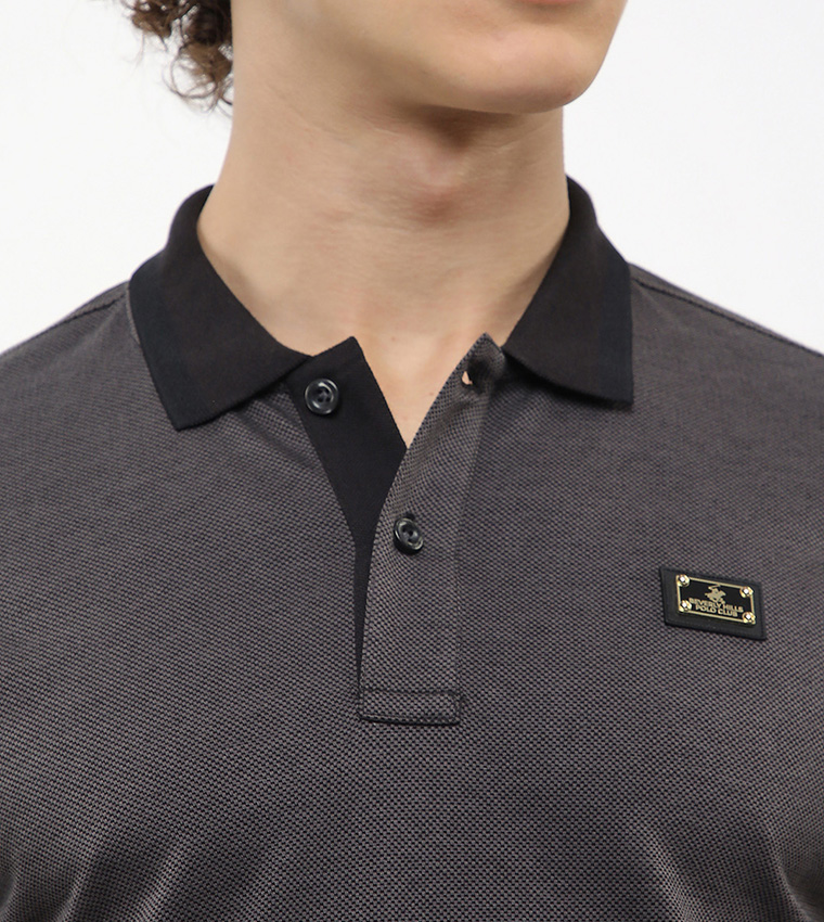 Contrast Tipping Short Sleeves Polo T-Shirt