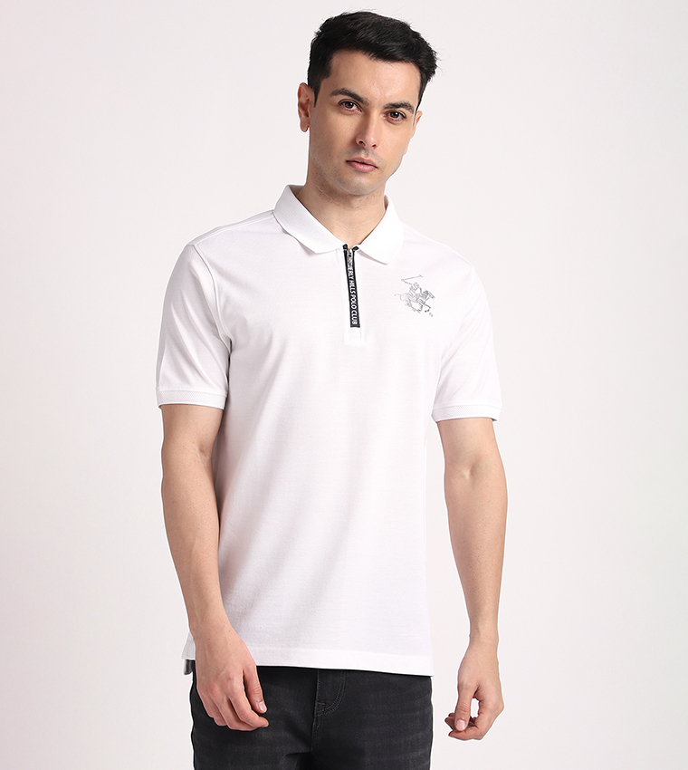 Long Printed Short Sleeves Polo T-Shirt
