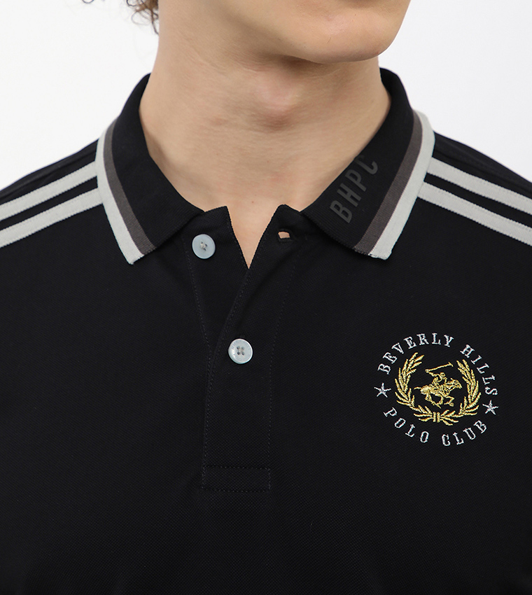 Contrast Tipping Short Sleeves Polo T-Shirt