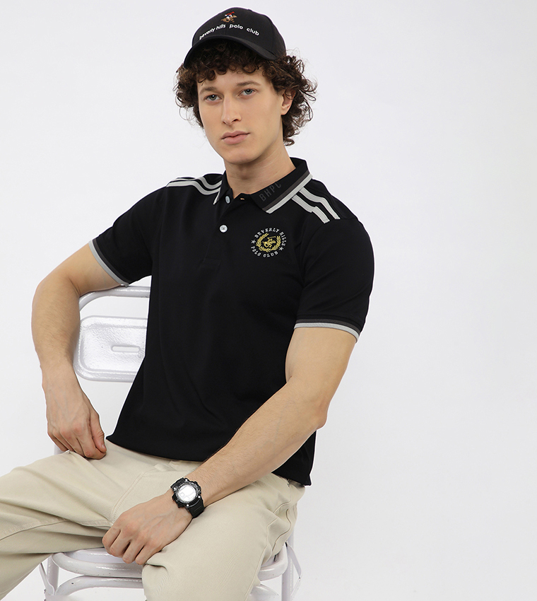 Contrast Tipping Short Sleeves Polo T-Shirt