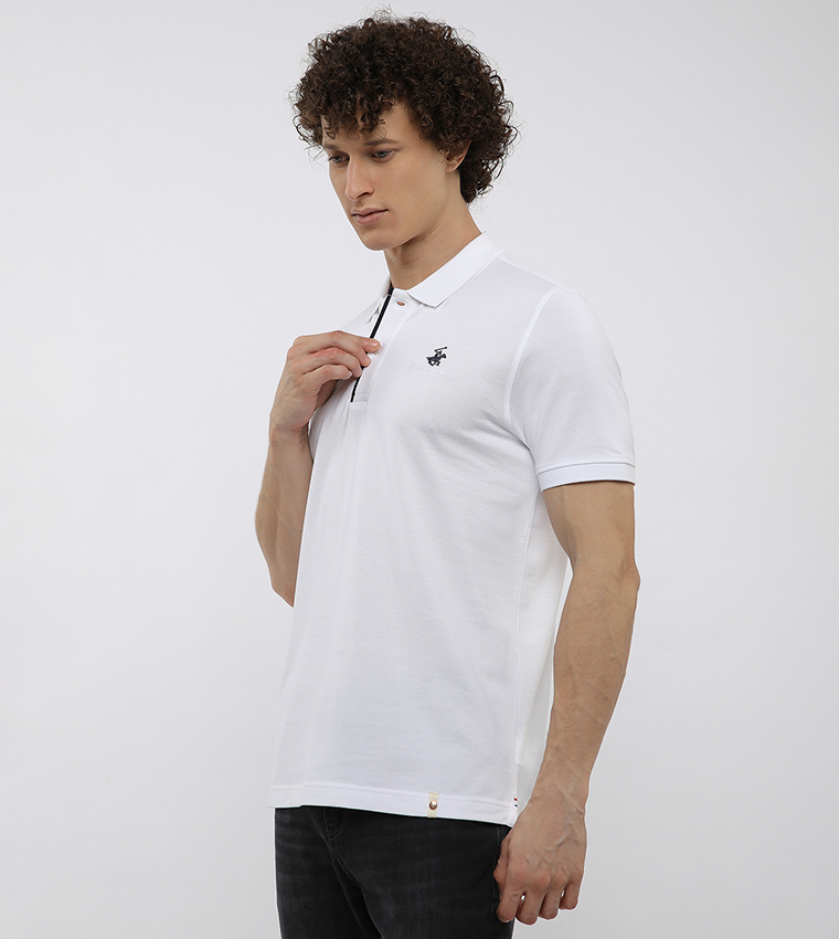 Placket Tipping Short Sleeves Polo T-Shirt