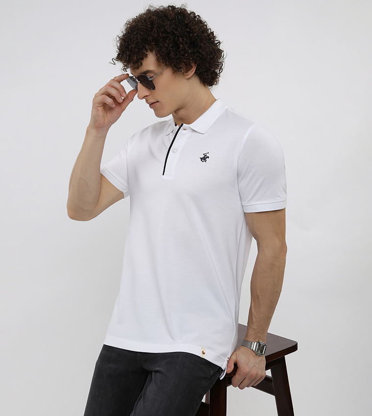 Placket Tipping Short Sleeves Polo T-Shirt
