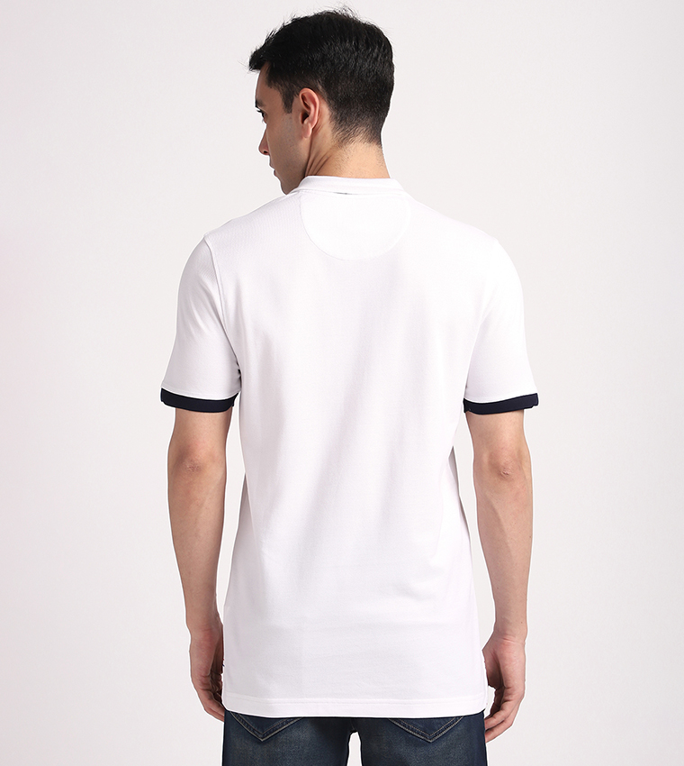 Contrast Tipping Short Sleeves Polo T-Shirt