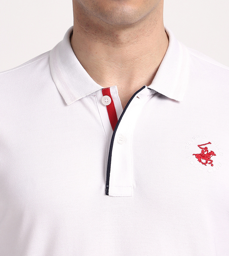 Contrast Tipping Short Sleeves Polo T-Shirt