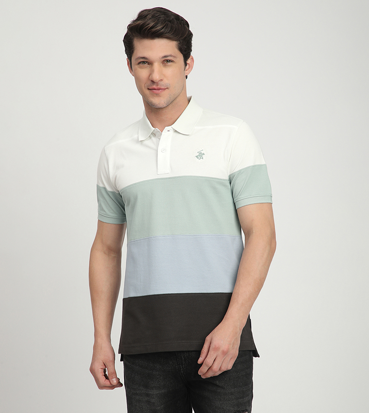 Color Block Short Sleeves Polo T-Shirt