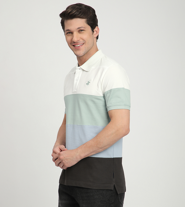 Color Block Short Sleeves Polo T-Shirt