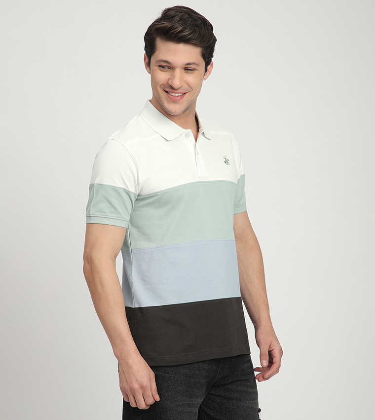 Color Block Short Sleeves Polo T-Shirt