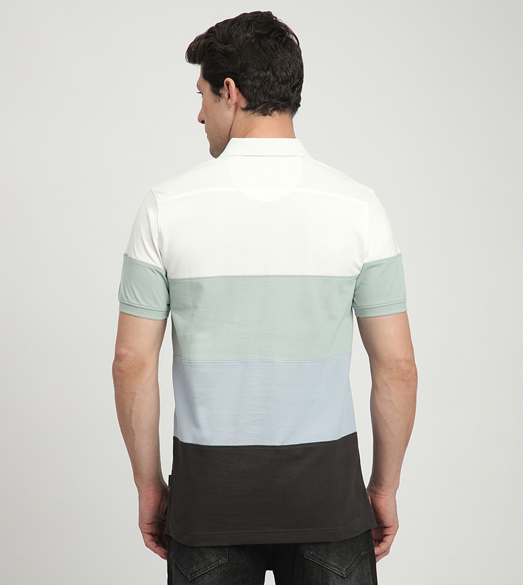 Color Block Short Sleeves Polo T-Shirt