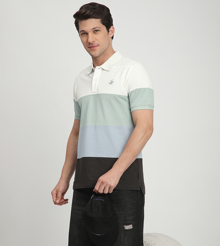 Color Block Short Sleeves Polo T-Shirt