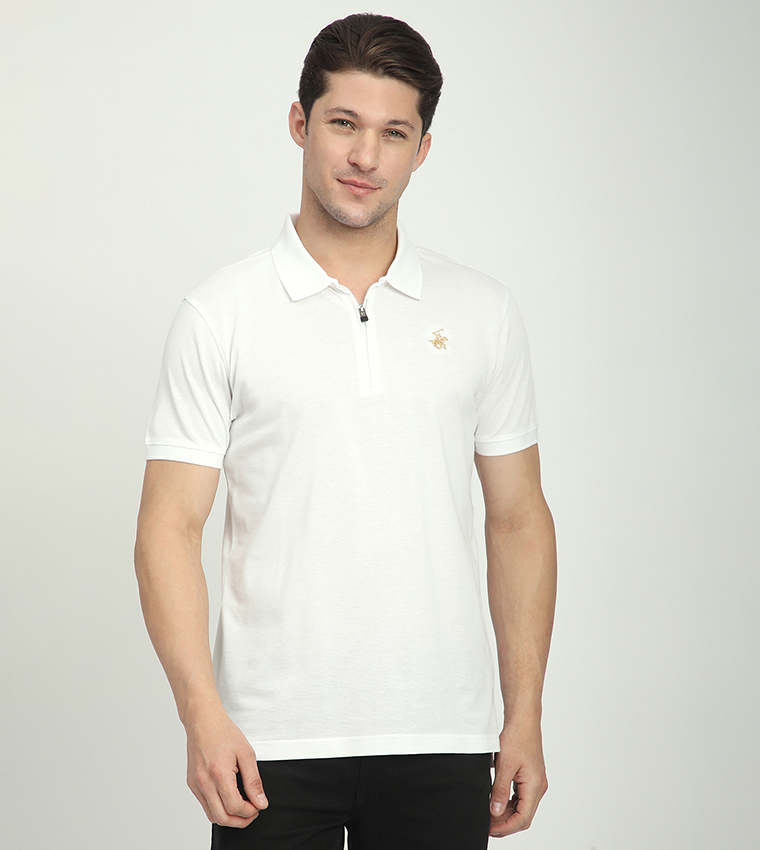 Logo Embroidered Short Sleeves Polo T-Shirt