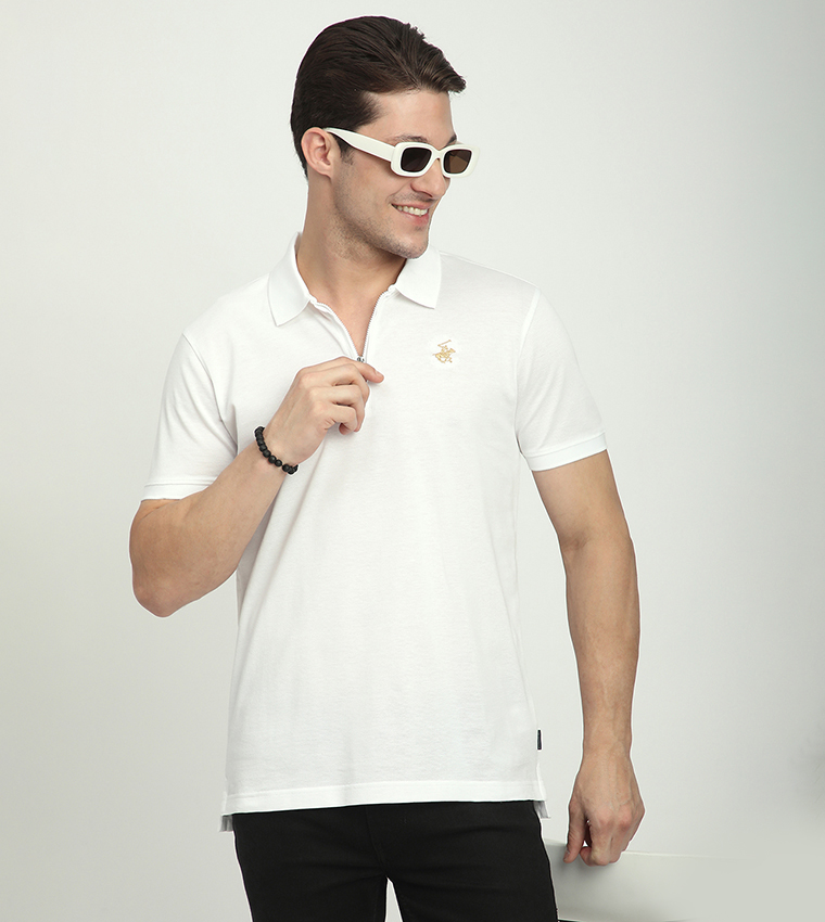 Logo Embroidered Short Sleeves Polo T-Shirt