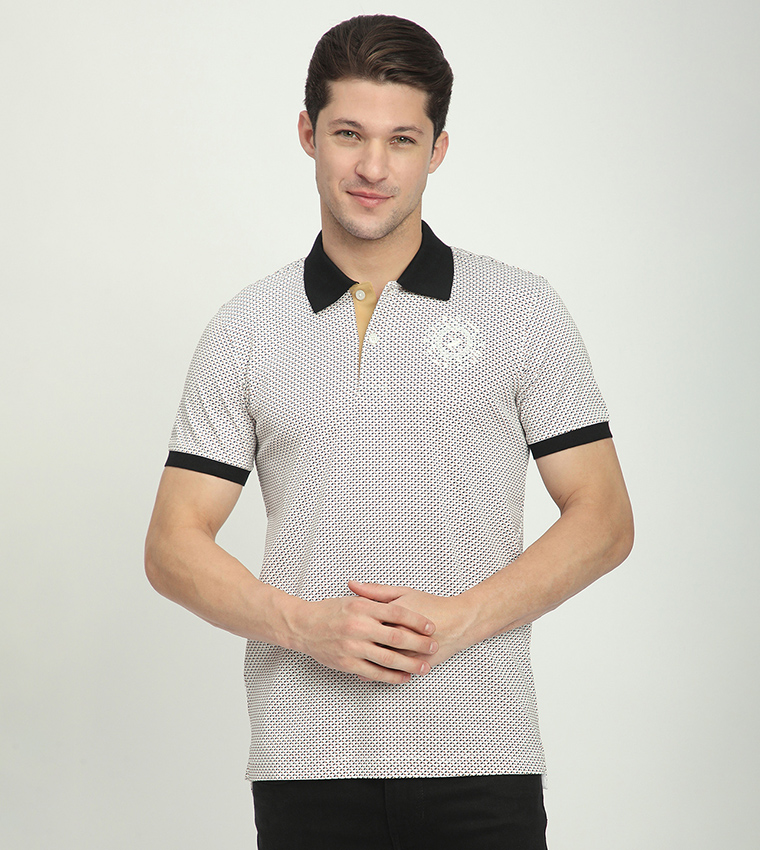 Patterned Short Sleeves Polo T-Shirt
