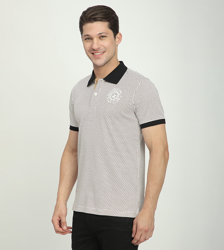 Patterned Short Sleeves Polo T-Shirt