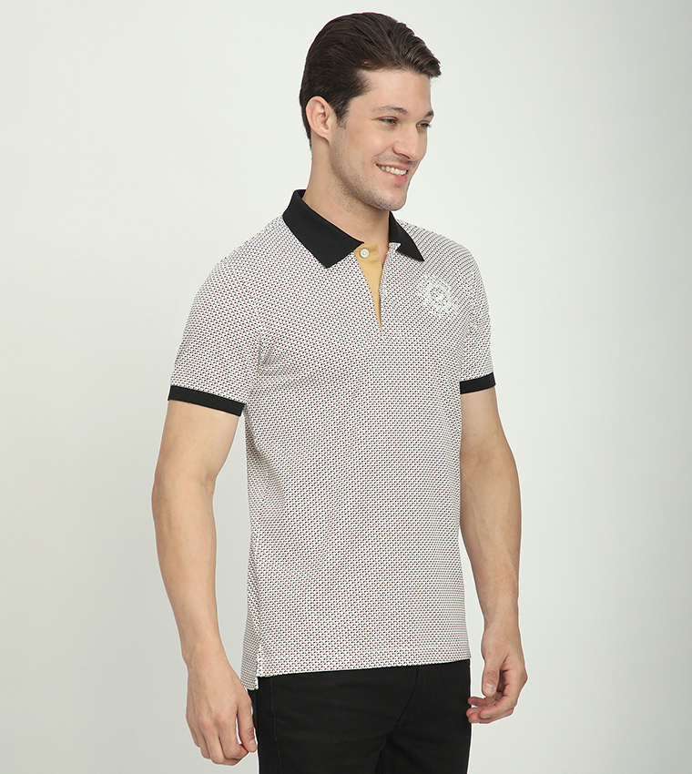 Patterned Short Sleeves Polo T-Shirt