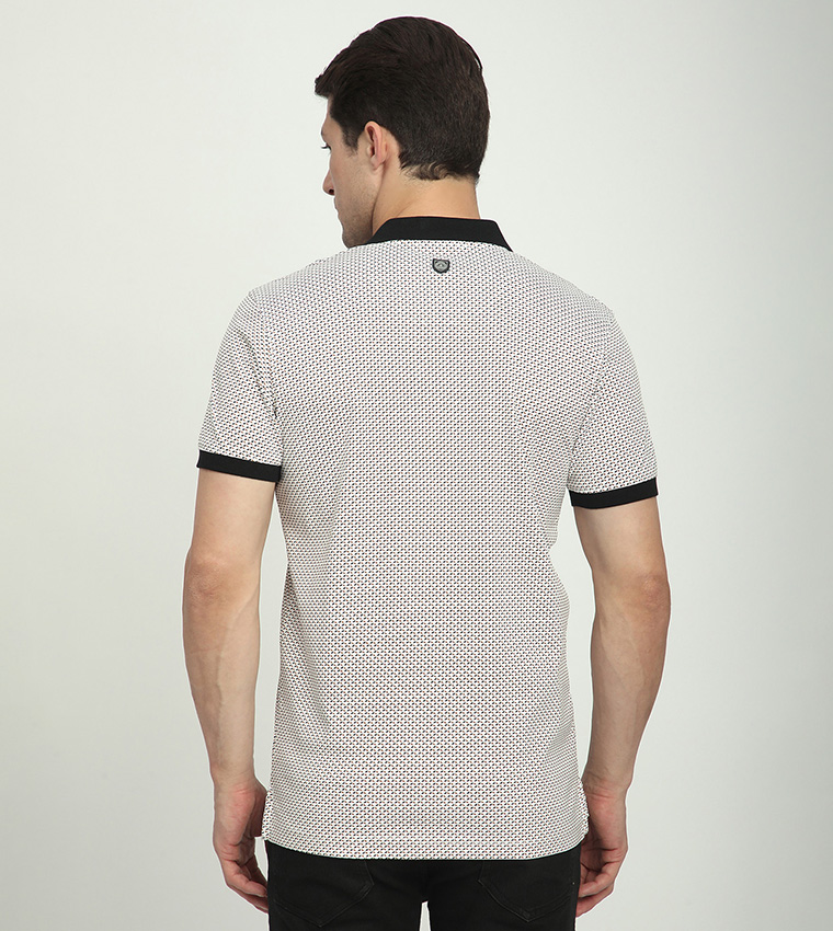 Patterned Short Sleeves Polo T-Shirt